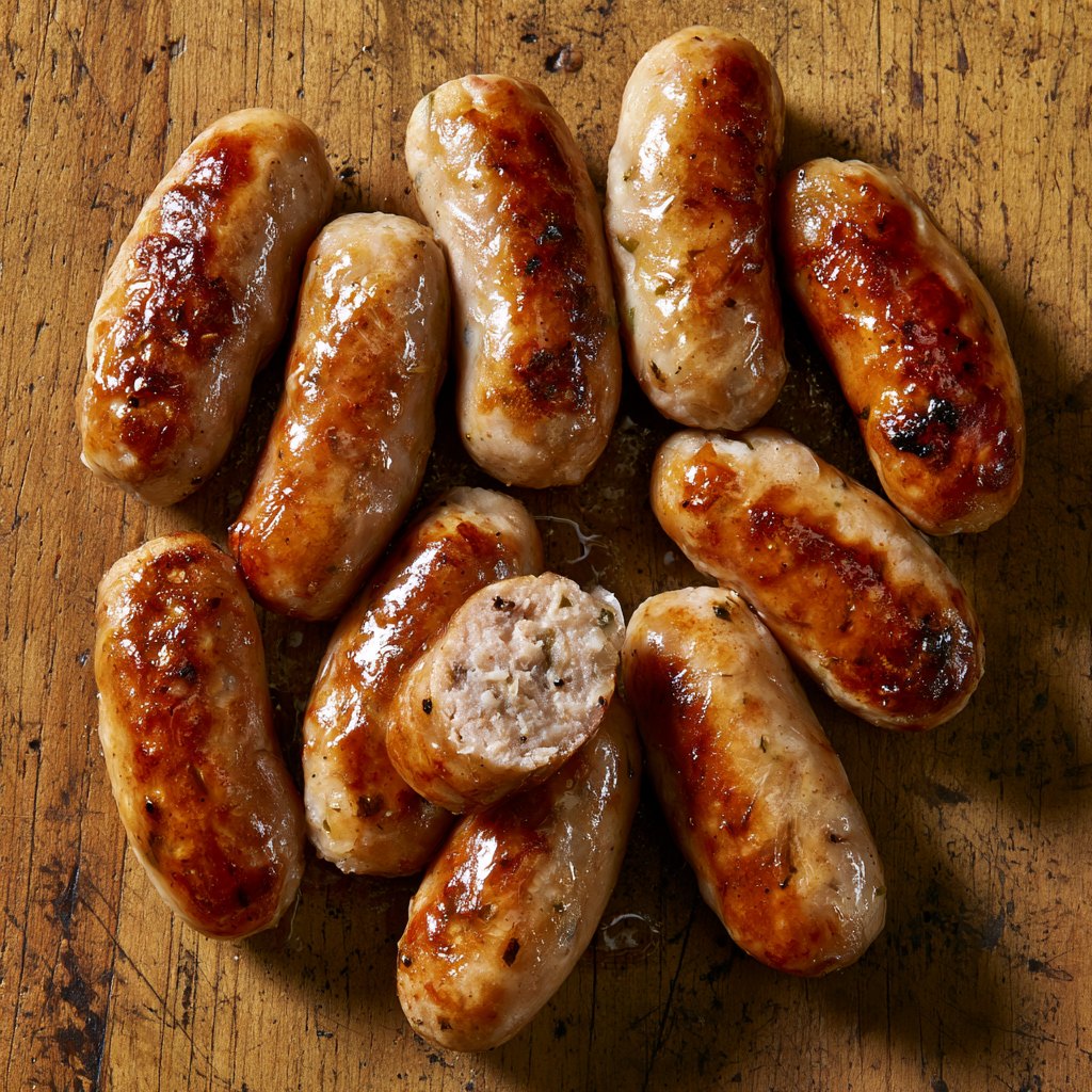 Breakfast mini sausages in the ownership-mapped product photograph