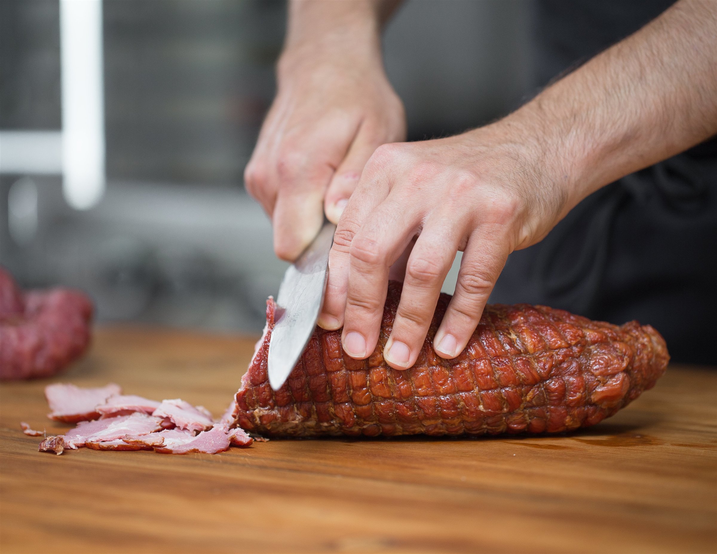 Seed to Sausage product being sliced during hands-on preparation